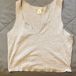 Bozzolo Light Gray Ribbed Tank Top